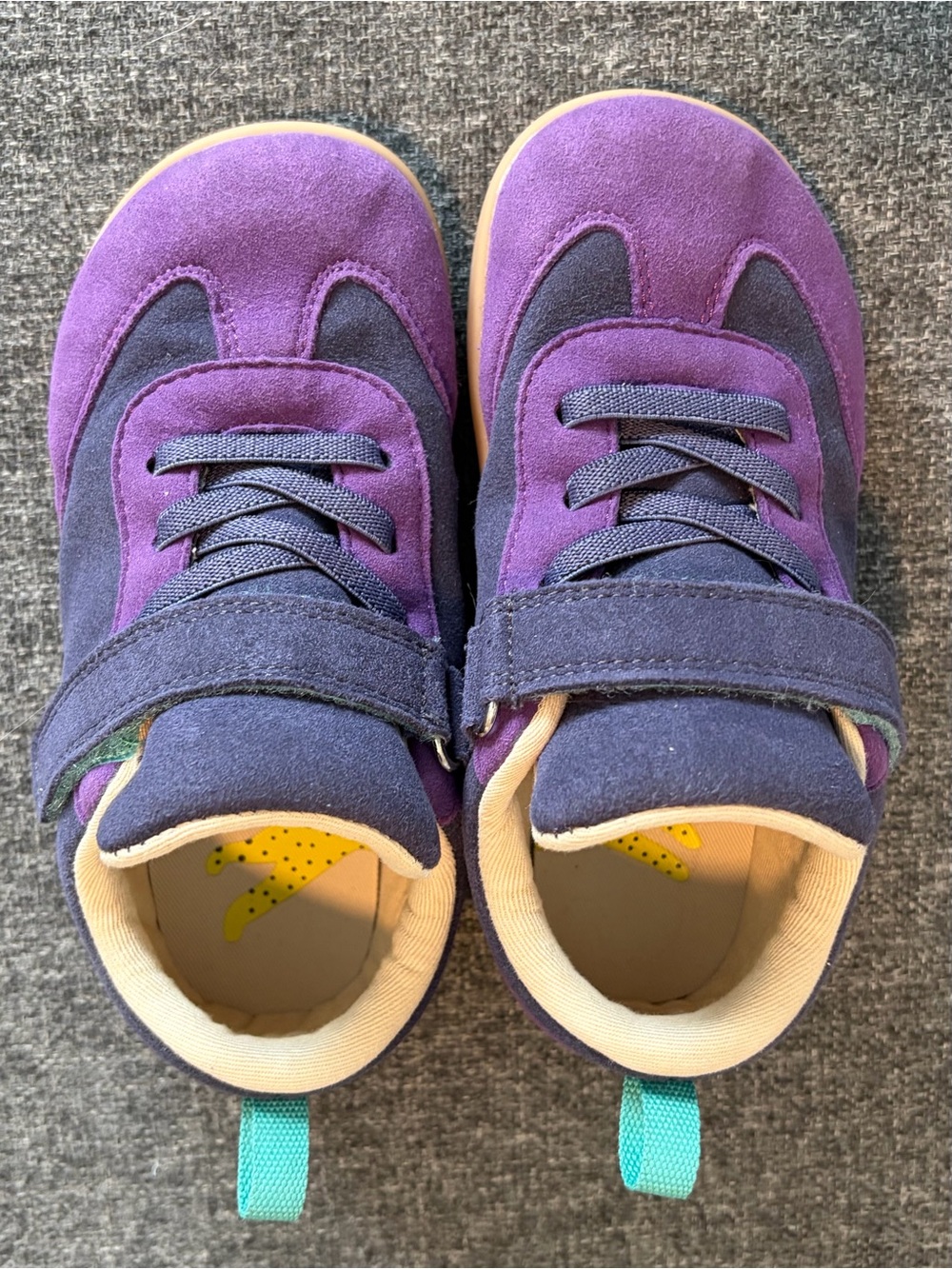 Ten Little Retro Sueded Sneakers Purple with Velcro Straps
